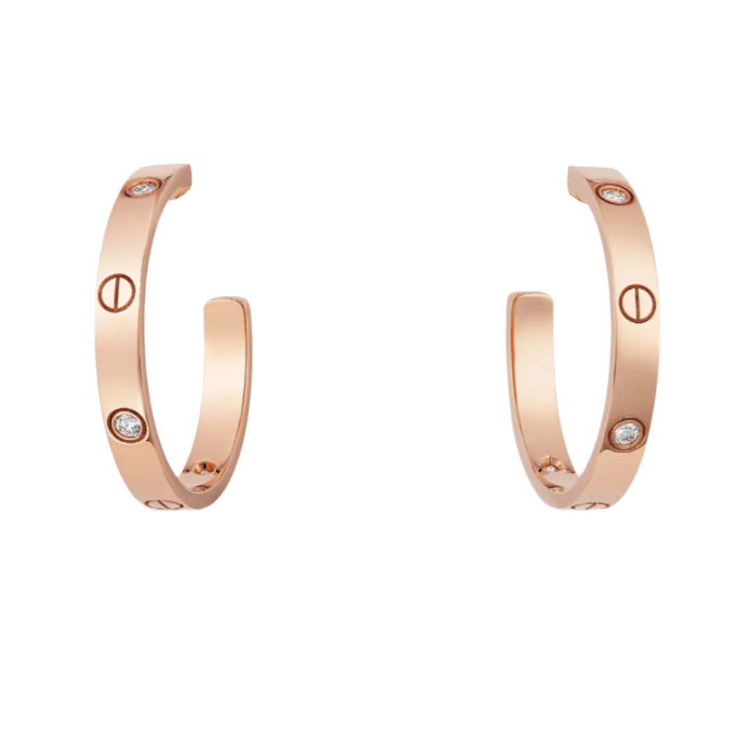 Louise Roségold Ohrringe - 2 Diamanten